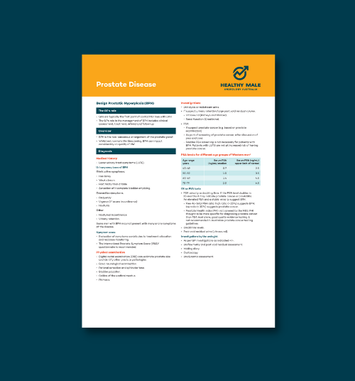 Prostate Disease Clinical Summary Guide