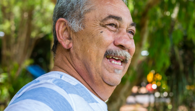 Man standing outside smiling