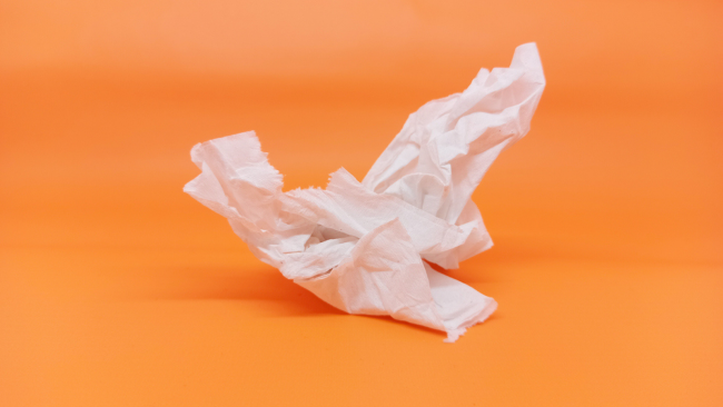 tissue on orange background